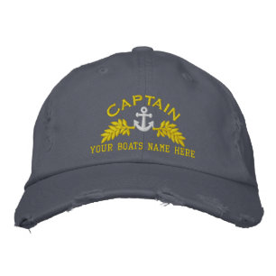 Schiffskapitän und Schiffsanker Bestickte Baseballkappe