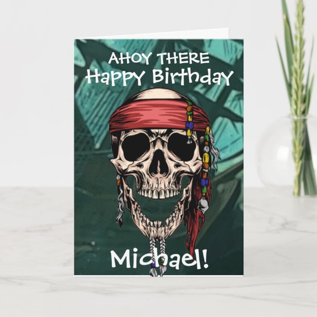 Schiffskarte "Pirate Skull Ghost Captain Bones" Karte (Vorderseite)