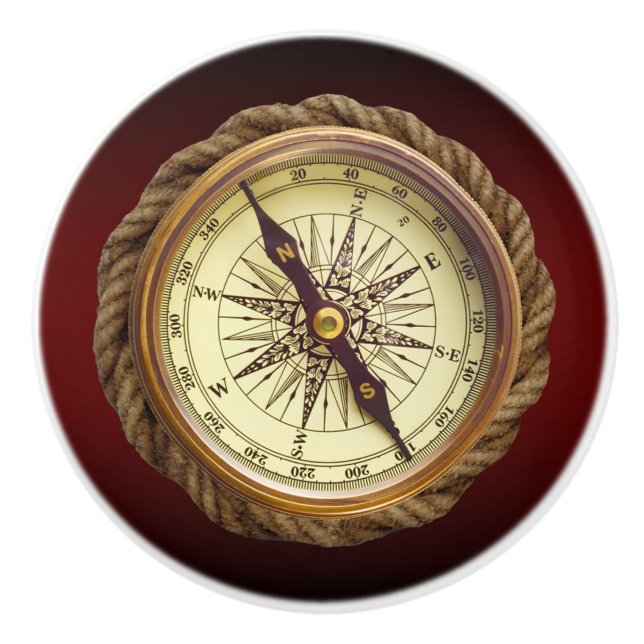 Schiffskompass ~ Navigationsgerät ~ * Keramikknauf (Vorderseite)
