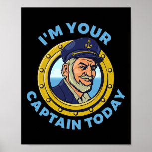 Schiffsleben Segelkapitän Bootfahren Skipper Matro Poster