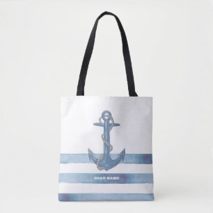 Schiffsname,Anker,Seil,Hellblaue Streifen