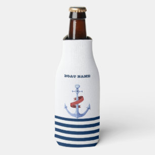 Schiffsname, Blaues Anker Marineblaue Streifen Flaschenkühler