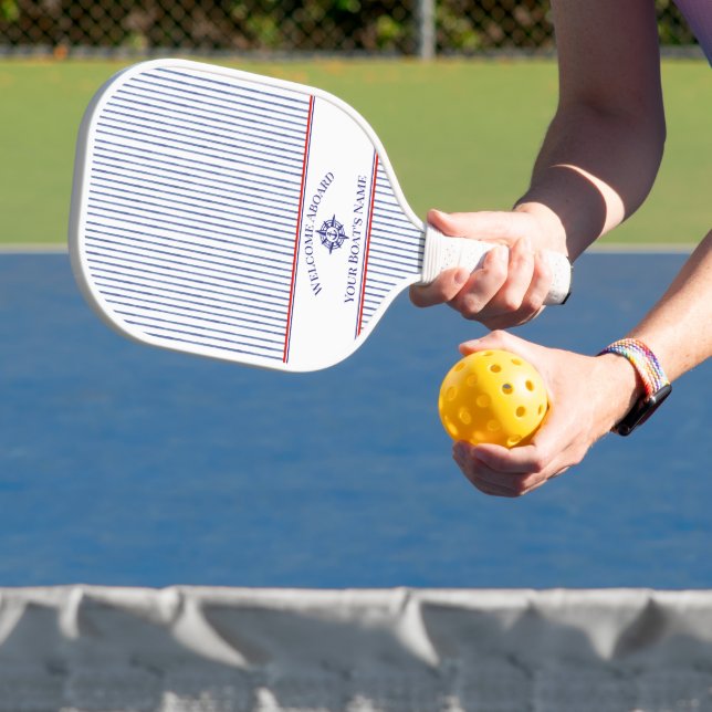 Schiffsname Kompassrose nautischer Anker  Pickleball Schläger (InSitu)