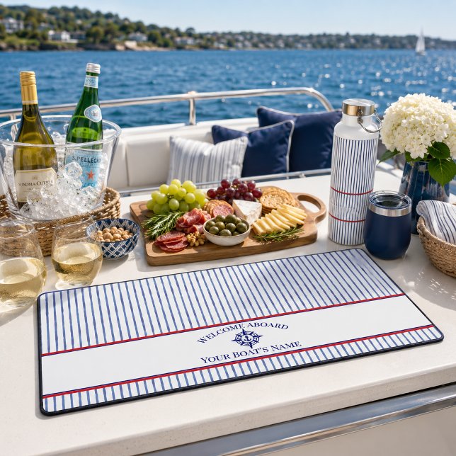 Schiffsname Kompassrose nautischer Anker  Schreibtischunterlage (Von Creator hochgeladen)