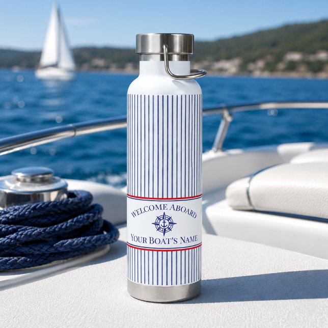 Schiffsname Kompassrose nautischer Anker  Trinkflasche (Von Creator hochgeladen)