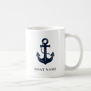 Schiffsname mit nautischem Anker Kaffeetasse