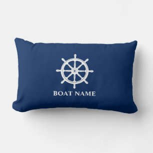 Schiffsname Nautical Schiffe Steuerrad Ruder Navy Lendenkissen