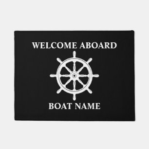 Schiffsname Nautical Ship Wheel Helm Willkommen Fußmatte