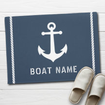 Schiffsname Nautical Vintage-Anker Seil Streifen