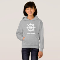 Schiffsname oder Ihr Name Helm Wheel White Gray