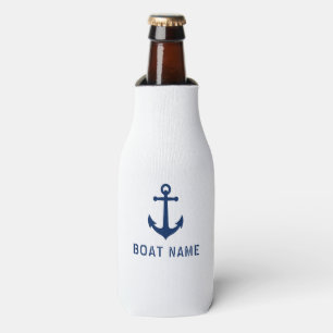 Schiffsname Vintag Nautical Anchor Navy & White Flaschenkühler
