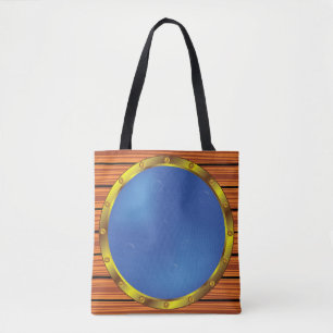 Schiffsporthole-Fenster mit blauem Wasser