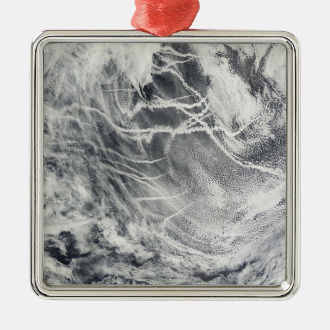 Schiffspuren im Pazifischen Ozean Silbernes Ornament (Vorne)