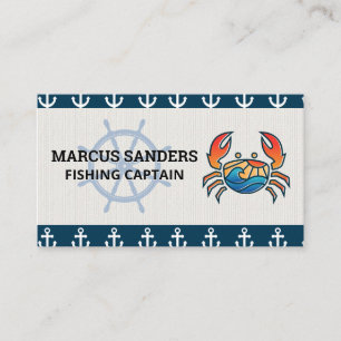 Schiffsrad Ankermuster Crab-Logo Visitenkarte
