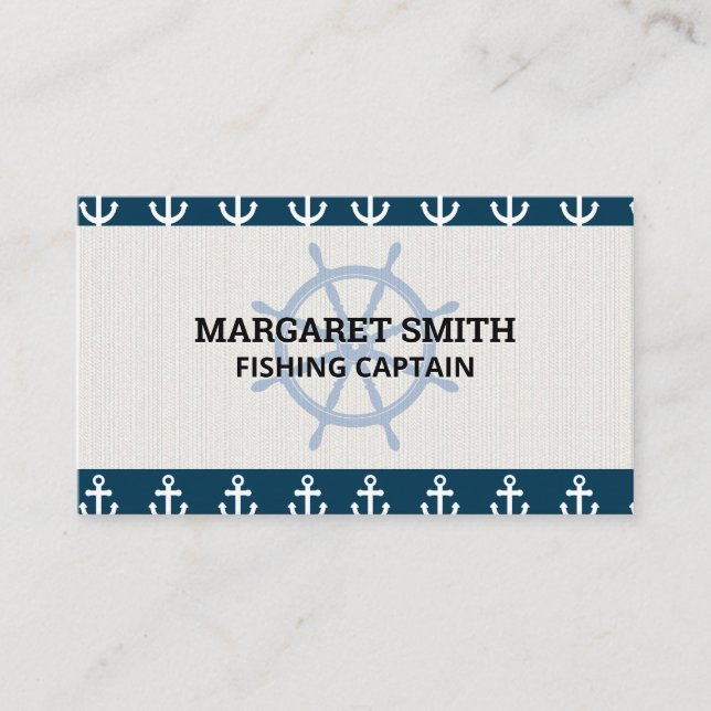 Schiffsrad | Ankermuster Visitenkarte (Vorderseite)