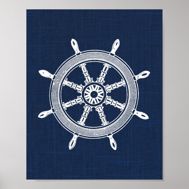 Schiffsrad-Nautikdruck Poster (Vorne)