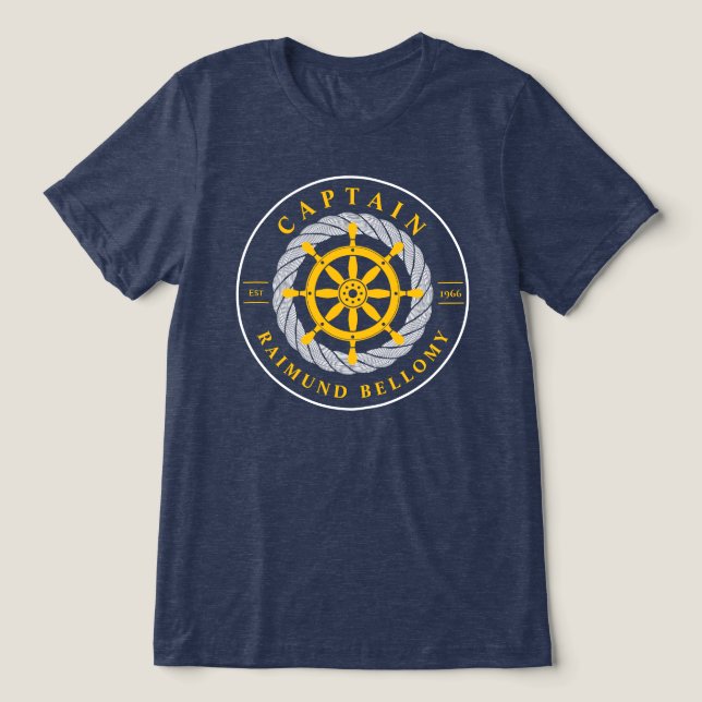 Schiffsrad Tri-Blend Shirt (Design Vorderseite)