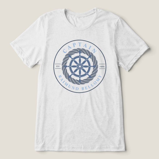 Schiffsrad Tri-Blend Shirt (Design Vorderseite)