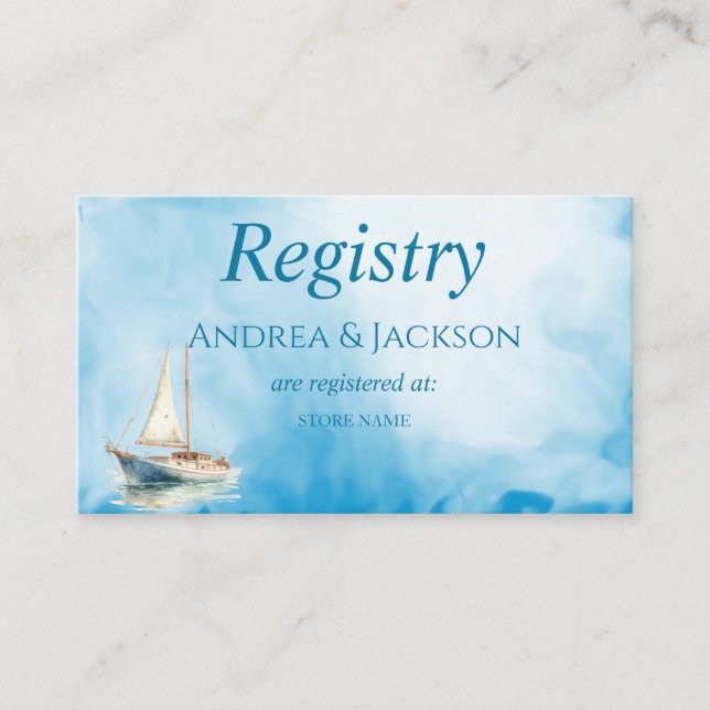 Schiffsregister für Hochzeiten Begleitkarte (Vorderseite)
