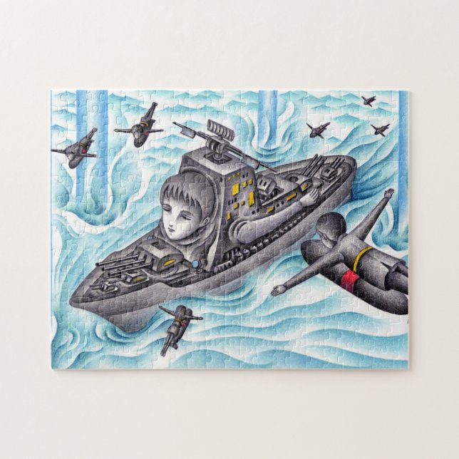 Schiffsschlacht-Spiel. Puzzle (Horizontal)
