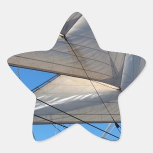 Schiffssegel Hintergrundstempelaufkleber Stern-Aufkleber