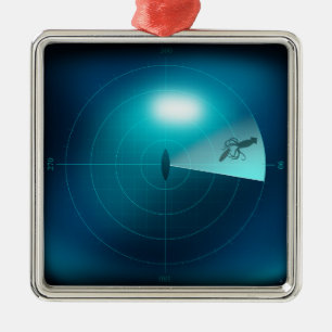 Schiffssonar erkennt Kraken Sea Monster Ornament Aus Metall