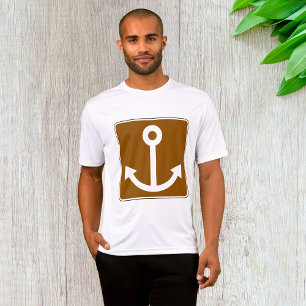 Schiffssymbol Braunes Marina-Schild T-Shirt