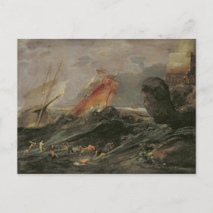 Schiffswrack an der Rocky Shore, c.1645-50 Postkarte