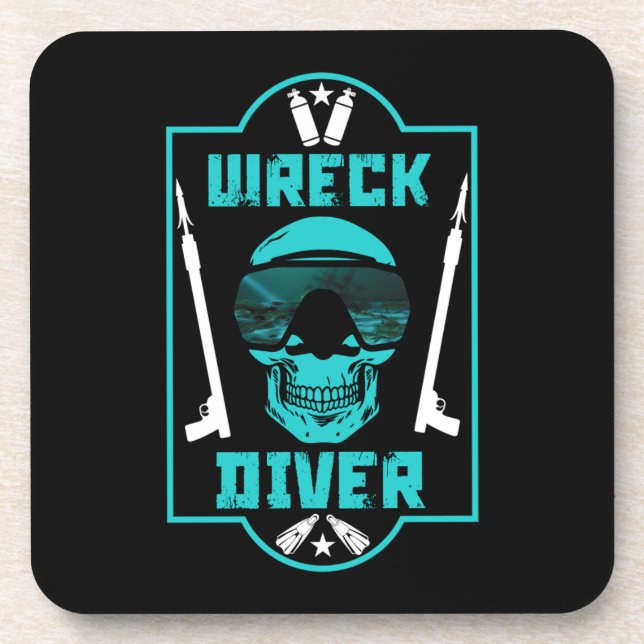 Schiffswrack-Divers Getränkeuntersetzer (Vorderseite)