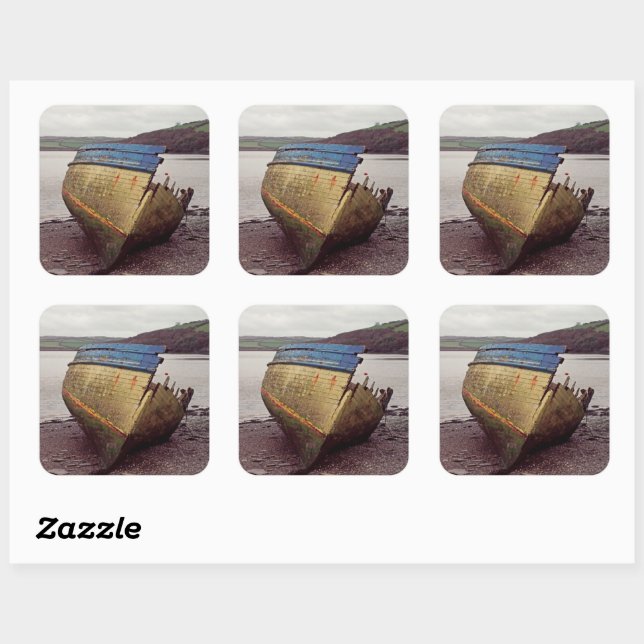 Schiffswrack Quadratischer Aufkleber (Blatt)