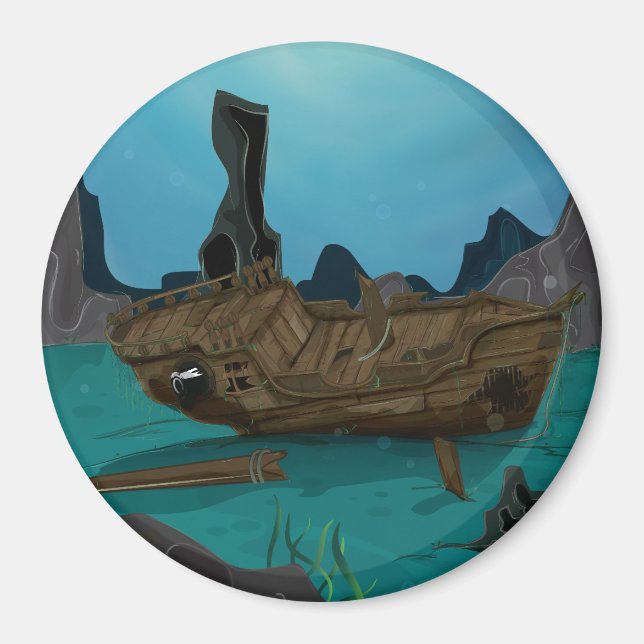 Schiffswrack unter Wasser Magnet (Vorne)