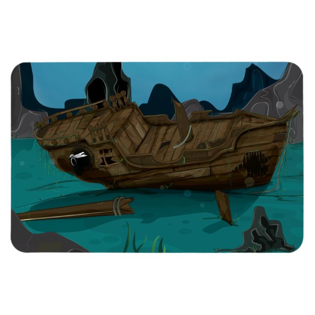 Schiffswrack unter Wasser Magnet (Horizontal)