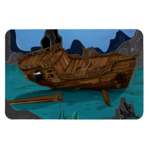 Schiffswrack unter Wasser Magnet