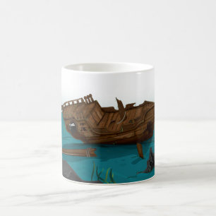 Schiffswrack unter Wasser Tasse