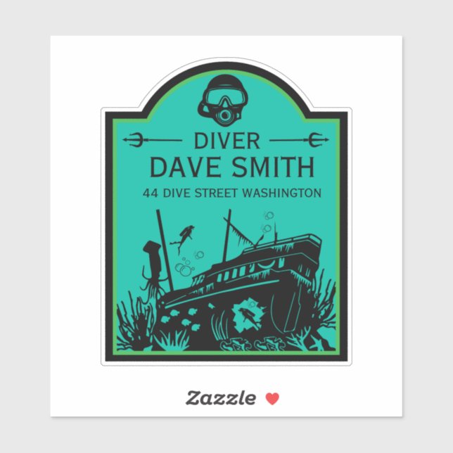 Schiffswrak Seetaucher Aufkleber (Blatt)