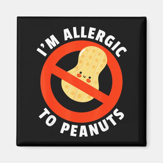 Schild Allergisch gegen Erbsen I Warnschild Erbsen Magnet (Vorne)
