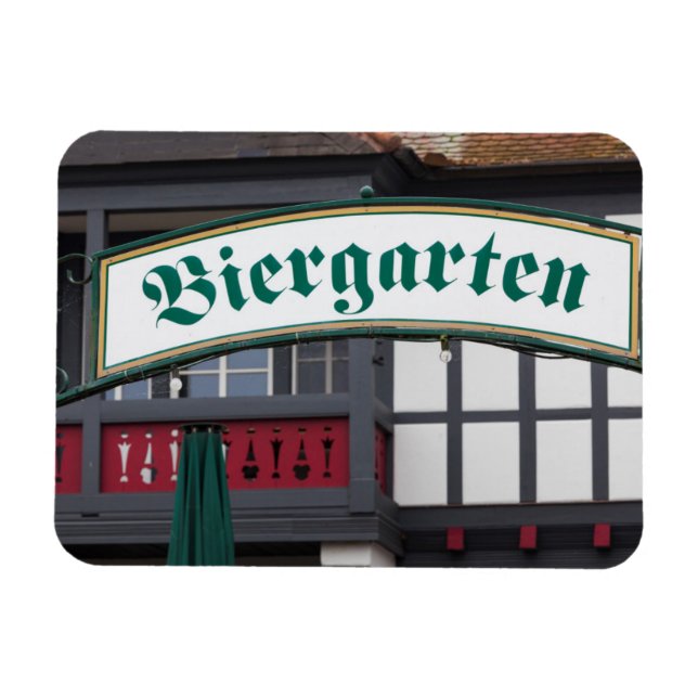 Schild Biergarten, Deutschland Magnet (Horizontal)