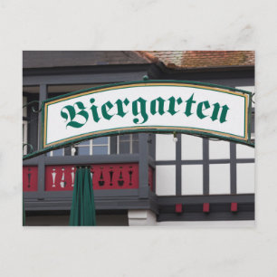 Schild Biergarten, Deutschland Postkarte
