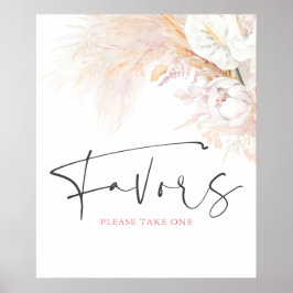 Schild der botanischen Favoriten für Pampas Grass