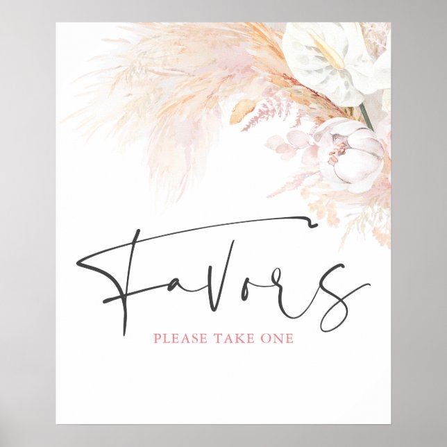 Schild der botanischen Favoriten für Pampas Grass (Vorne)