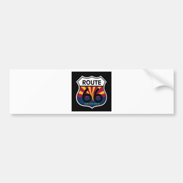 Schild des Arizona-Flaggen-Weg-66 Autoaufkleber (Vorne)