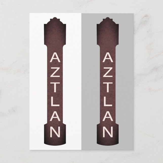 Schild des aztlanischen Theaters Postkarte (Vorderseite)