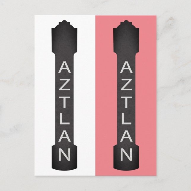 Schild des aztlanischen Theaters Postkarte (Vorderseite)