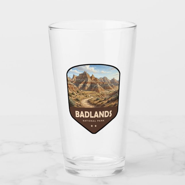 Schild des Badlands-Nationalparks Glas (Vorderseite)