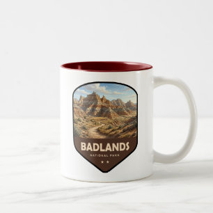 Schild des Badlands-Nationalparks Zweifarbige Tasse
