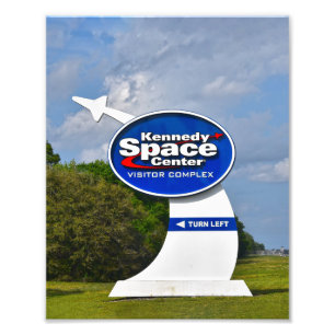 Schild des Besucherzentrums des Kennedy Space Cent