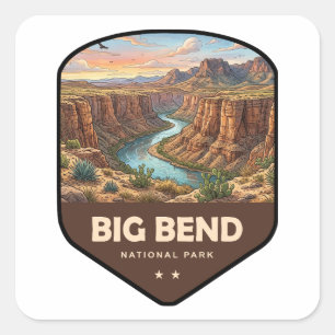 Schild des Big Bend National Park Quadratischer Aufkleber