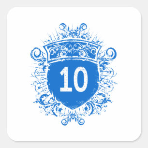 Schild des Blau-#10 Quadratischer Aufkleber