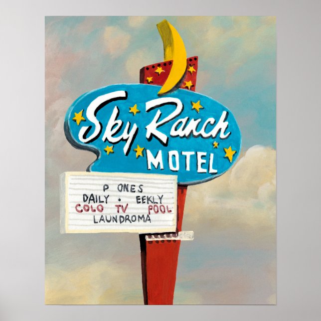 Schild des Sky Ranch Motels (Vorne)