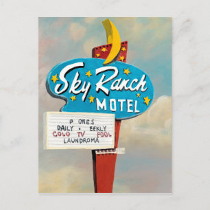 Schild des Sky Ranch Motels Postkarte